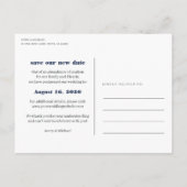 のモダン延期結婚写真の日付を保存 案内ポストカード (裏面)