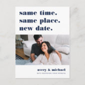のモダン延期結婚写真の日付を保存 案内ポストカード (正面)