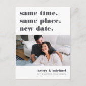 のモダン延期結婚写真の日付を保存 案内ポストカード (正面)