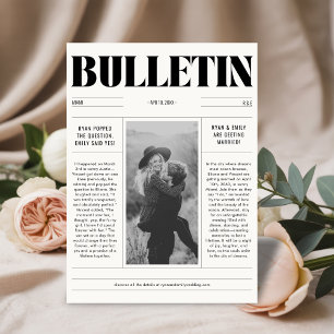 のモダン新聞結婚は日付の写真カードを保存 セーブザデート