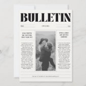 のモダン新聞結婚は日付の写真カードを保存 セーブザデート (正面)