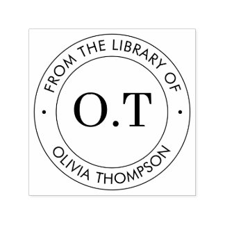 ～のモダン書庫から書かれたモノグラム セルフインキングスタンプ