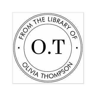 ～のモダン書庫から書かれたモノグラム セルフインキングスタンプ