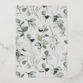 ~のモダン清エレガントらかな植物性の灰色の写真 箔シーズンカード (裏面)