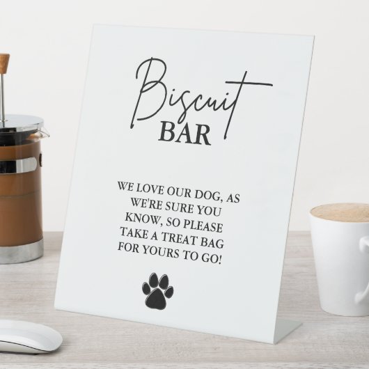 のモダン犬結婚の治療サインのビスケットのバーの好意 台座サイン (インサイチュ)