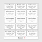 のモダン結婚ゲストの個人名とアドレス シール (シート)