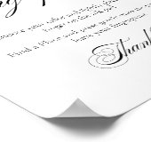 のモダン結婚ゲストツリーの指紋署名 ポスター (角)