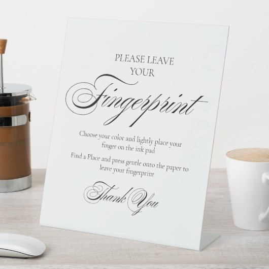 のモダン結婚ゲストツリーの指紋署名 台座サイン (インサイチュ)