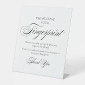 のモダン結婚ゲストツリーの指紋署名 台座サイン (正面)