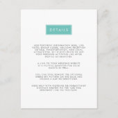 のモダン結婚ゲスト情報カード |プール エンクロージャーカード (正面)