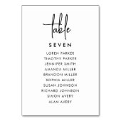 のモダン結婚テーブル座席表 テーブルナンバー (裏面)