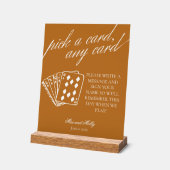 のモダン結婚トランプ台座標識 アクリルサイン (傾斜)