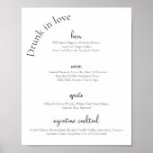 のモダン結婚バー記号メニュー ポスター (正面)