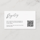 のモダン結婚ミニマルレジストリQRコード エンクロージャーカード (正面)