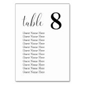のモダン結婚ミニマル座席表カード テーブルナンバー (正面)