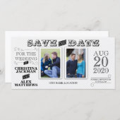 のモダン結婚ヴィンテージは日付2の写真を保存 セーブザデート (正面/裏面)