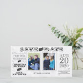 のモダン結婚ヴィンテージは日付2の写真を保存 セーブザデート (スタンド正面)