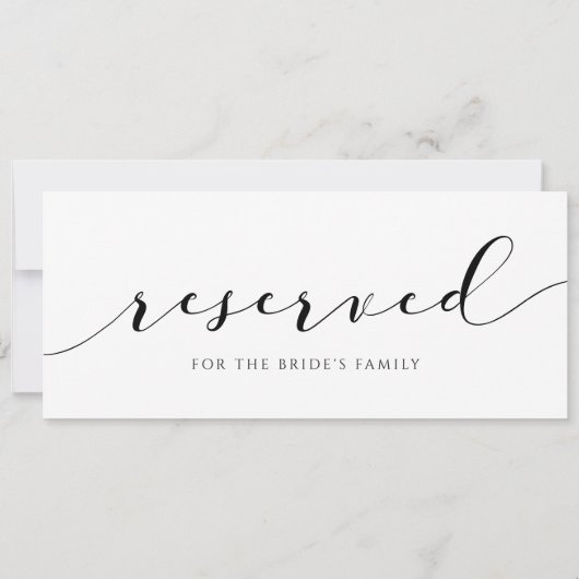 のモダン結婚予約カードの書道 招待状 (裏面)