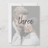 のモダン結婚写真の座席表 (裏面)