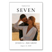 のモダン結婚写真テーブルカード テーブルナンバー (正面)