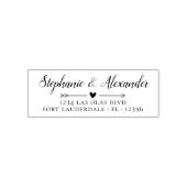 のモダン結婚差出人住所手書きスクリプト セルフインキングスタンプ (デザイン)