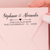 のモダン結婚差出人住所手書きスクリプト セルフインキングスタンプ