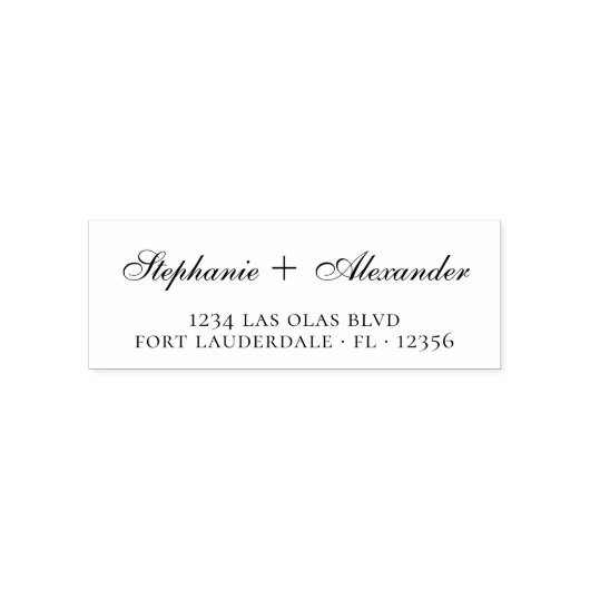 のモダン結婚差出人住所手書きスクリプト セルフインキングスタンプ (デザイン)