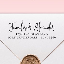 のモダン結婚差出人住所書道台本 セルフインキングスタンプ