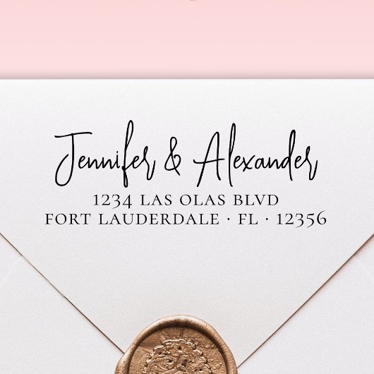 のモダン結婚差出人住所書道台本 セルフインキングスタンプ