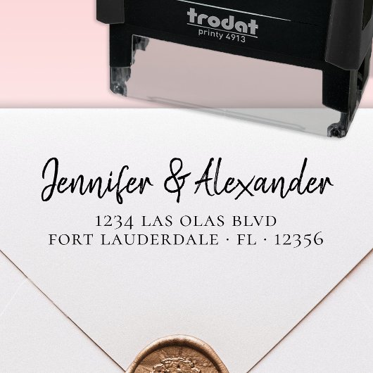 のモダン結婚差出人住所書道台本S セルフインキングスタンプ