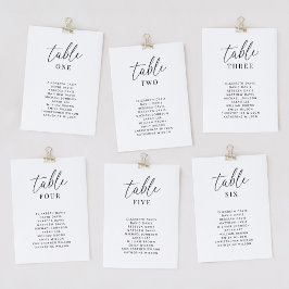 のモダン結婚座席表の番号カード 招待状