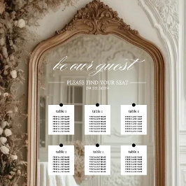 のモダン結婚座席表鏡デカール ウィンドウサイン