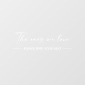 のモダン結婚座席表鏡デカール ウィンドウサイン (シート)