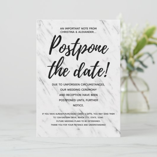 のモダン結婚延期された延期 招待状 (スタンド正面)