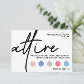 のモダン結婚服装ドレスコードカード エンクロージャーカード (スタンド正面)