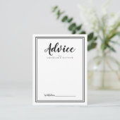 のモダン結婚白黒新アドバイスカード (スタンド正面)