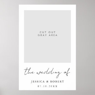 のモダン結婚自撮り写真ブース枠 ポスター