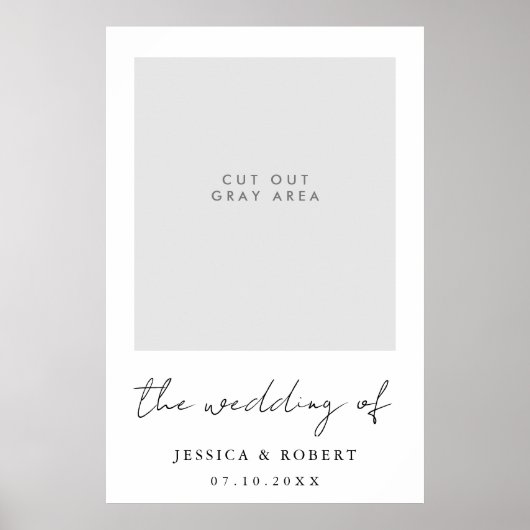 のモダン結婚自撮り写真ブース枠 ポスター (正面)