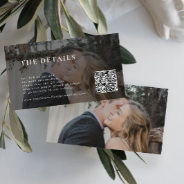 のモダン結婚詳細QRコード写真 エンクロージャーカード