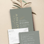 のモダン結婚Green Sage詳細エンクロージャカード エンクロージャーカード