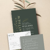 のモダン結婚Green Sage詳細エンクロージャカード エンクロージャーカード