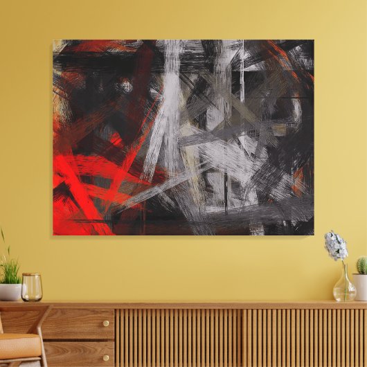 のモダン絵画抽象芸術背景#2 キャンバスプリント (インサイチュ (リビング))