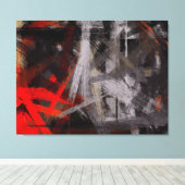 のモダン絵画抽象芸術背景#2 キャンバスプリント (インサイチュ (ウッドフロア))