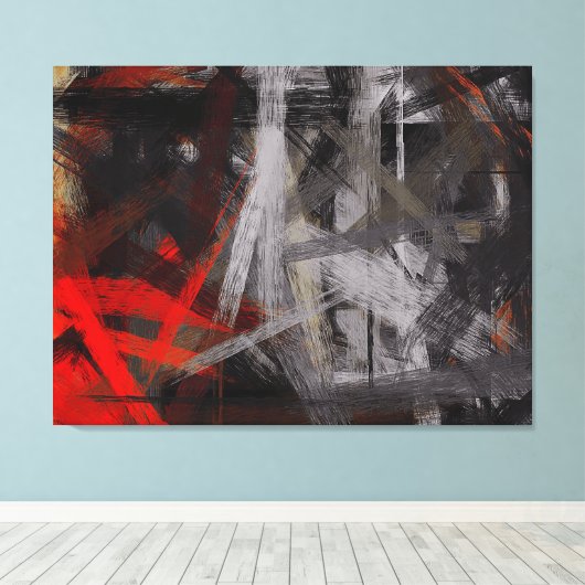 のモダン絵画抽象芸術背景#2 キャンバスプリント (インサイチュ (ウッドフロア))