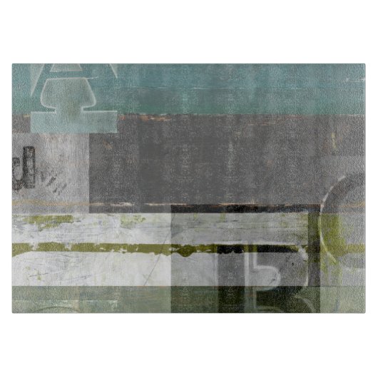 のモダン絵画文字の組み合わせ カッティングボード (正面)