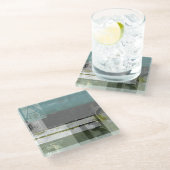 のモダン絵画文字の組み合わせ ガラスコースター (アングル)