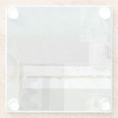 のモダン絵画文字の組み合わせ ガラスコースター (裏面)