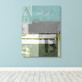 のモダン絵画文字の組み合わせ キャンバスプリント (インサイチュ (ウッドフロア))