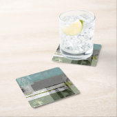 のモダン絵画文字の組み合わせ スクエアペーパーコースター (インサイチュ)