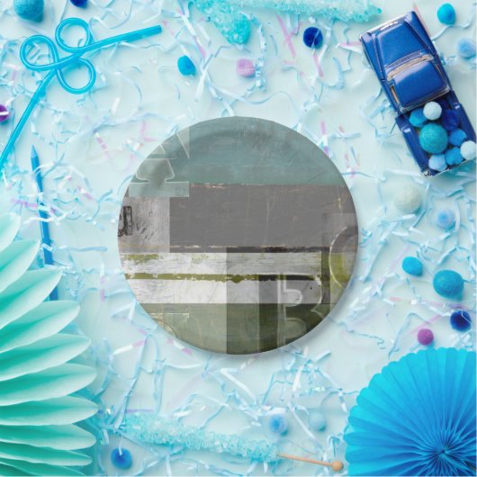 のモダン絵画文字の組み合わせ ペーパープレート (パーティー)